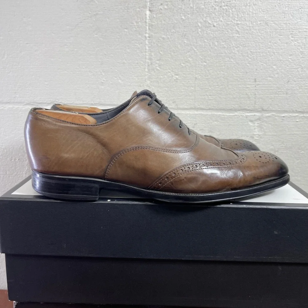 To Boot New York Adam Derrick Brown Leather Wingtip Oxford Dress Shoes Men's 10